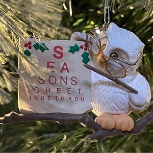 Hallmark Vintage 1987 Keepsake "Owliday Wish" Handcrafted Ornament Original Box